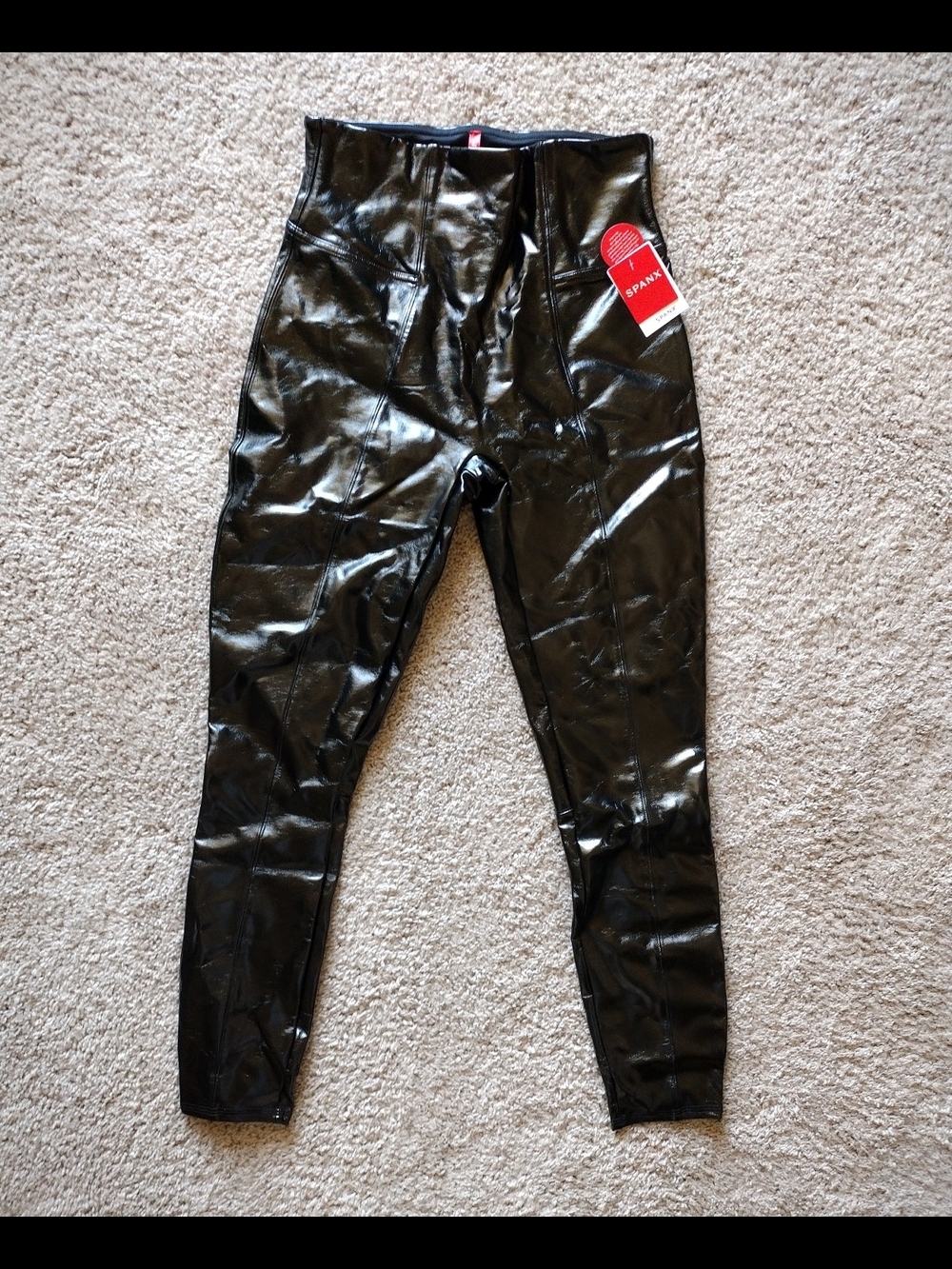 Spanx Black Faux Leather High-Waist Leggings
